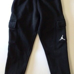 Jordan Kids Black Cargo Joggers with White Jumpman Logo
